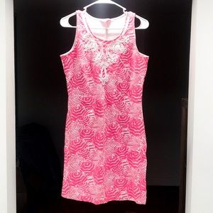 Lilly Pulitzer pink and white floral cotton dress